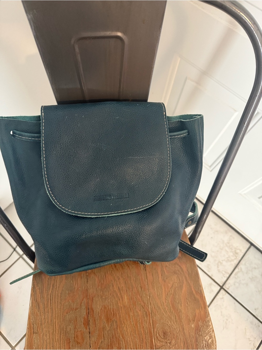 Used Portland Leather Teal Backpack